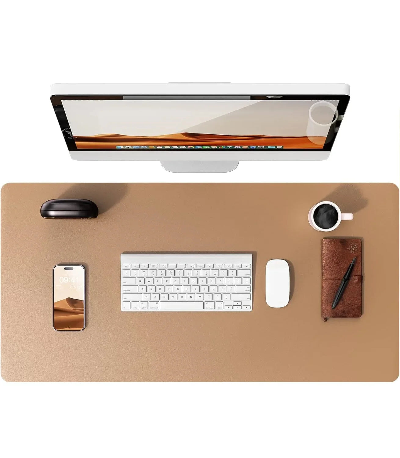 PU Leather Desk Mat – Large Waterproof Mouse Pad & Keyboard Mat, Desk Protector for Office