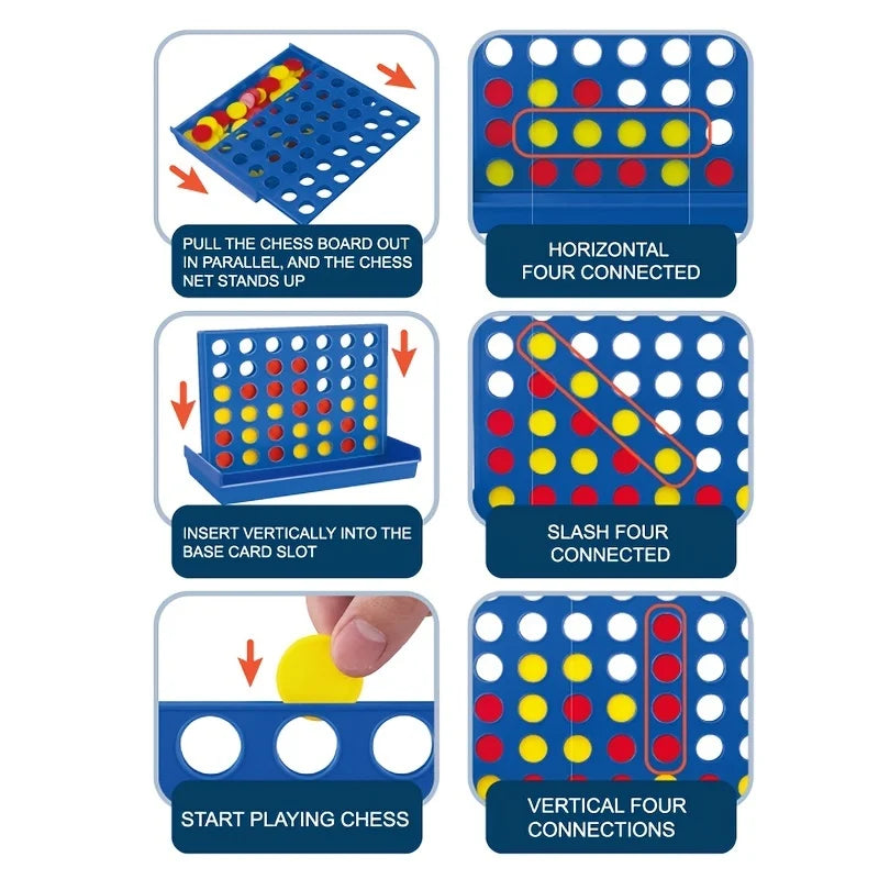Connect 4 Classic Strategy Game for 2 Players – Get 4 in a Row Board Game for Kids Ages 6+