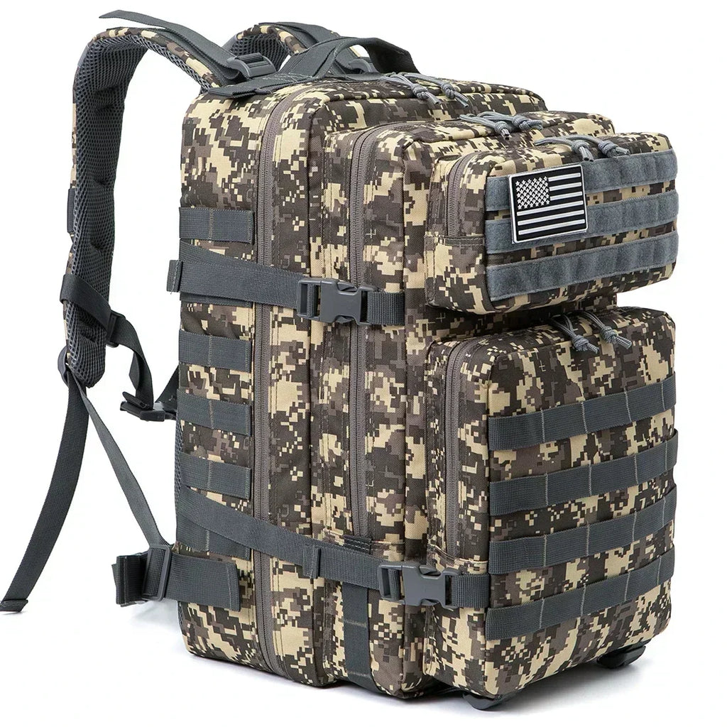 45L (2,746 cu in) Tactical Backpack — 3-Day Outdoor Hiking Camping Trekking Gym Bag for Men & Women