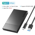USB-C 2.5-inch (63.5 mm) SATA to USB 3.1 HDD/SSD Enclosure UASP 6Gbps - Tool-Free External Hard Drive Case