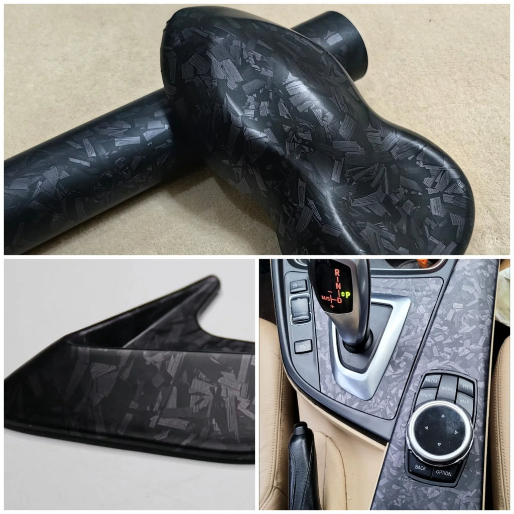Forged Carbon Fiber Vinyl Wrap Roll Adhesive Car Wrap Film Gloss Matte Black Silver Red