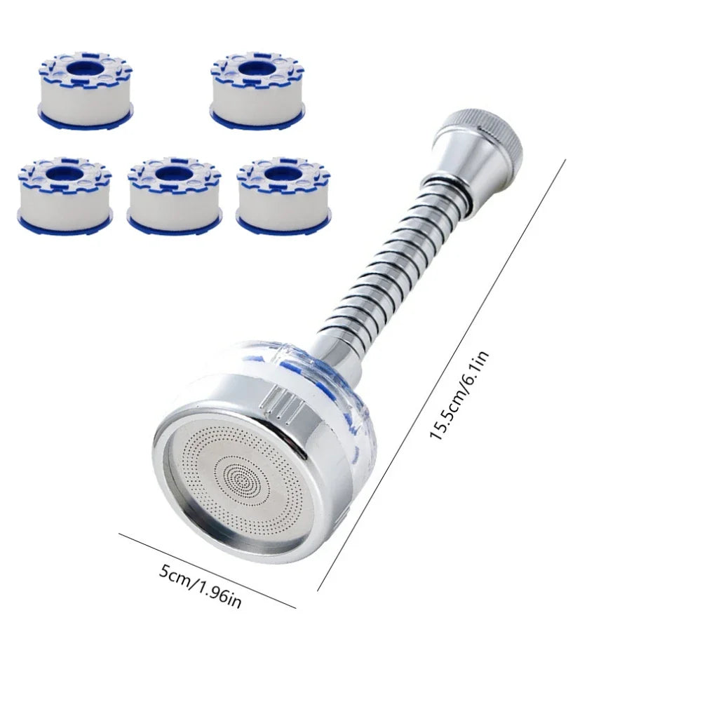 360° Rotating Faucet Water Filter Aerator - Pressurized Sink Filter and Tap Extender for Kitchen and Bathroom