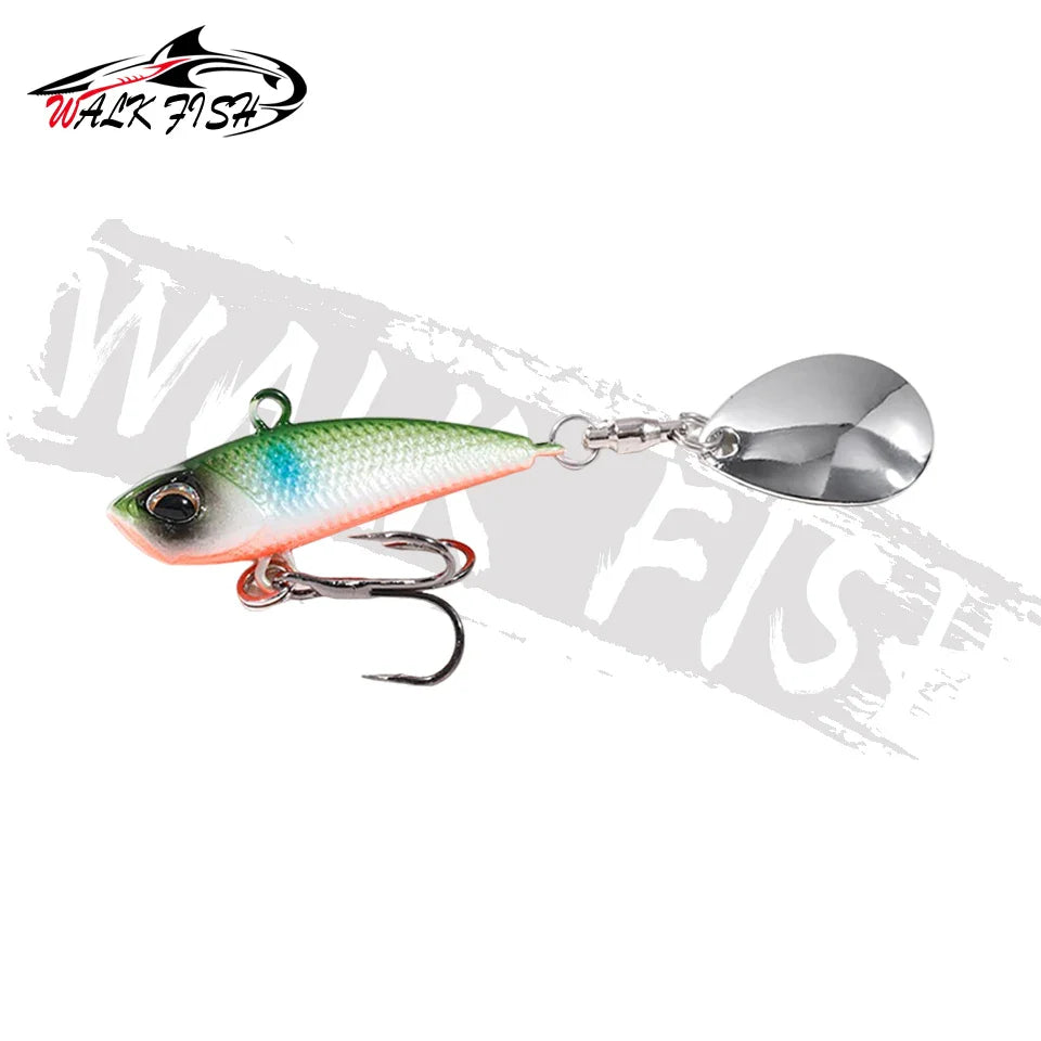 VIB Spinner Bait Metal Fishing Lure – Rotating Tail Wobbler, 7g/11g/15g/21g (0.25/0.39/0.53/0.74 oz), 28–42 mm (1.10–1.65 in), 11 Colors