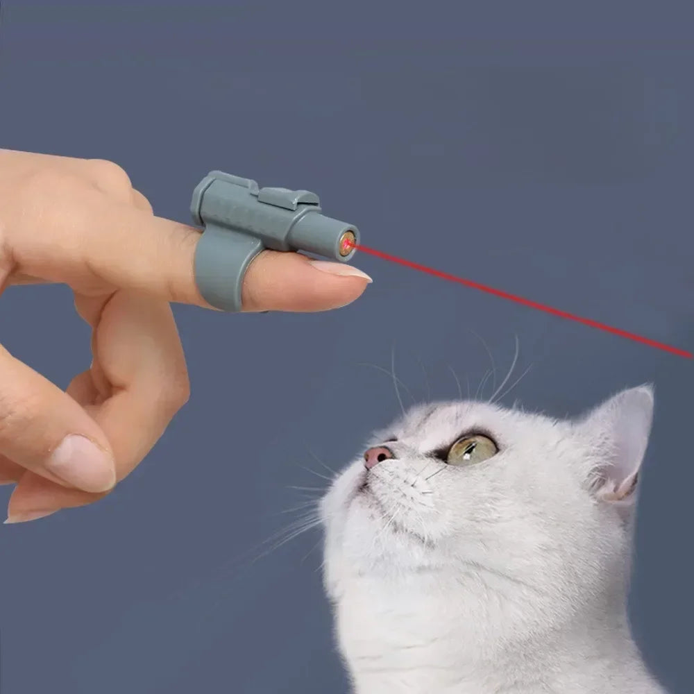 Portable Mini Laser Cat Toy Finger Sleeve Interactive Infrared Teaser for Cats