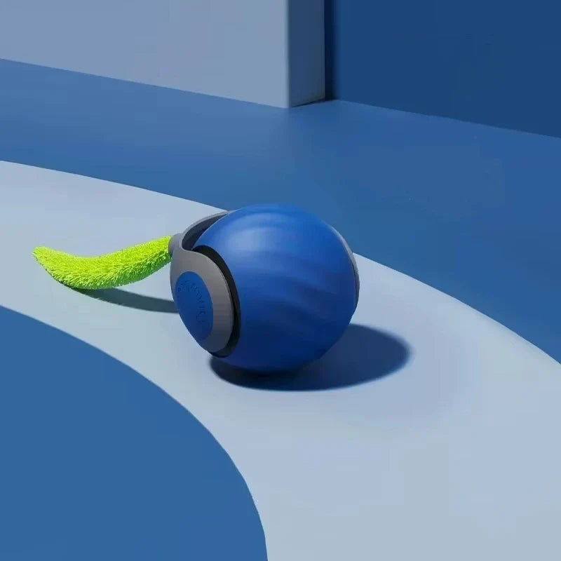 Rechargeable Interactive Rolling Cat Toy with Faux Tail - Motion-Activated Ball for Cats & Small Dogs
