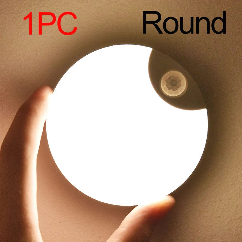 USB Rechargeable Motion Sensor Night Light – Warm/Cool LED with Magnetic Mount for Bedroom Hallway Closet Stairs