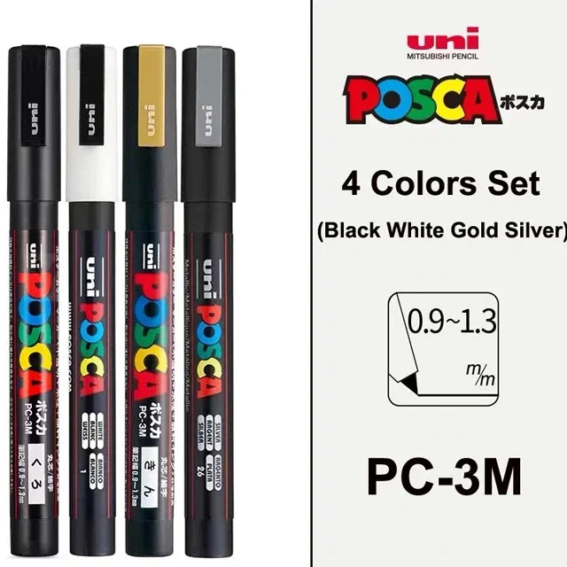 Acrylic Paint Marker Set – Waterproof Permanent Paint Pens for Fabric, Glass, Metal & Rock, Fine/Medium/Broad Tips, Assorted Color Packs