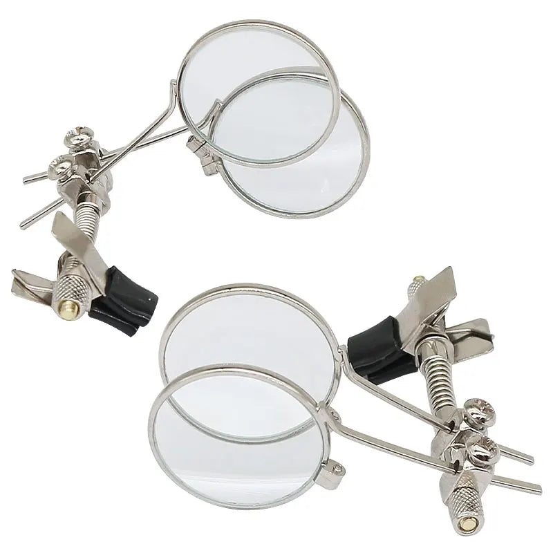 Watch Repair Clip Magnifier 10X Double Lens Mini Monocular Rotating Lens Stainless Steel Frame