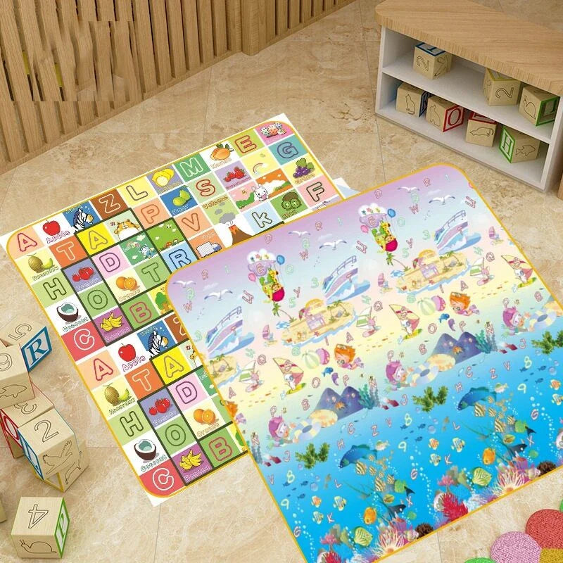 Foldable Thick Foam Play Mat for Kids 200x180 / 180x150 / 180x120 cm (79x71 / 71x59 / 71x47 in) Non-Slip Crawling Safety Rug