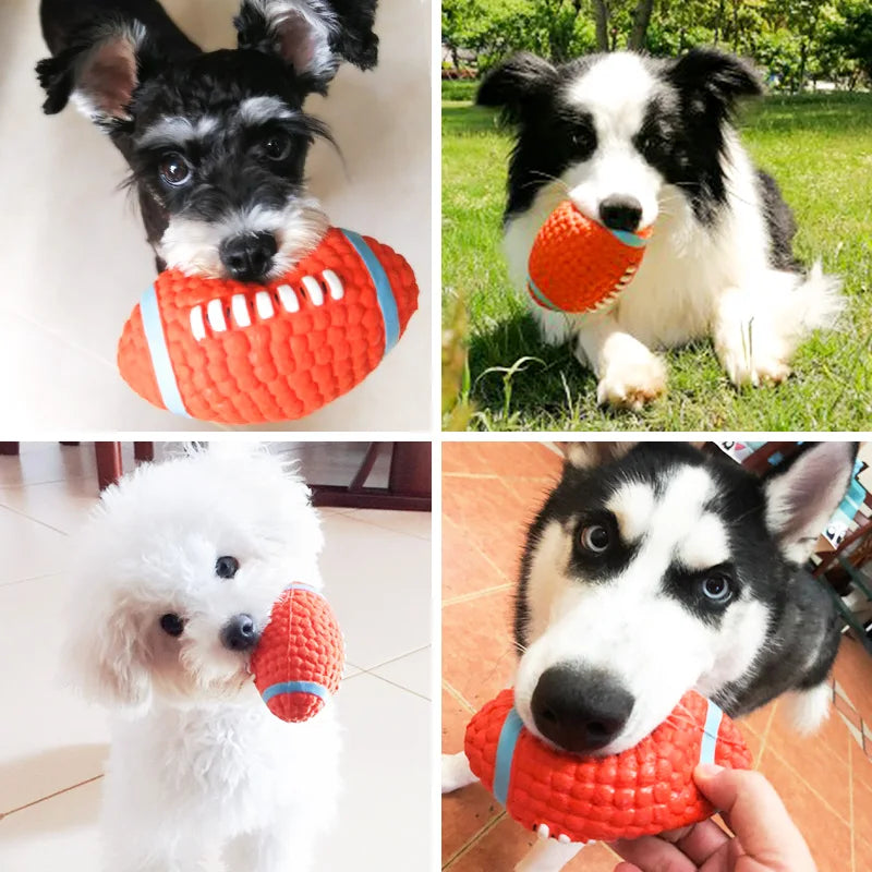 Natural Latex Squeaky Dog Ball – Durable Anti-Bite Interactive Chew Toy for Small to Large Dogs (Chihuahua to Golden Retriever)