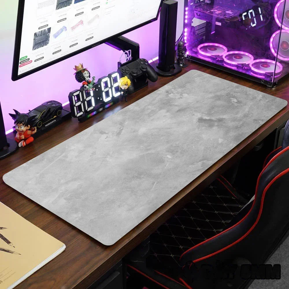 XXL Desk Mat 900x400mm (35.4 x 15.7 in) Overlocked Extended Gaming Mouse Pad, Grey