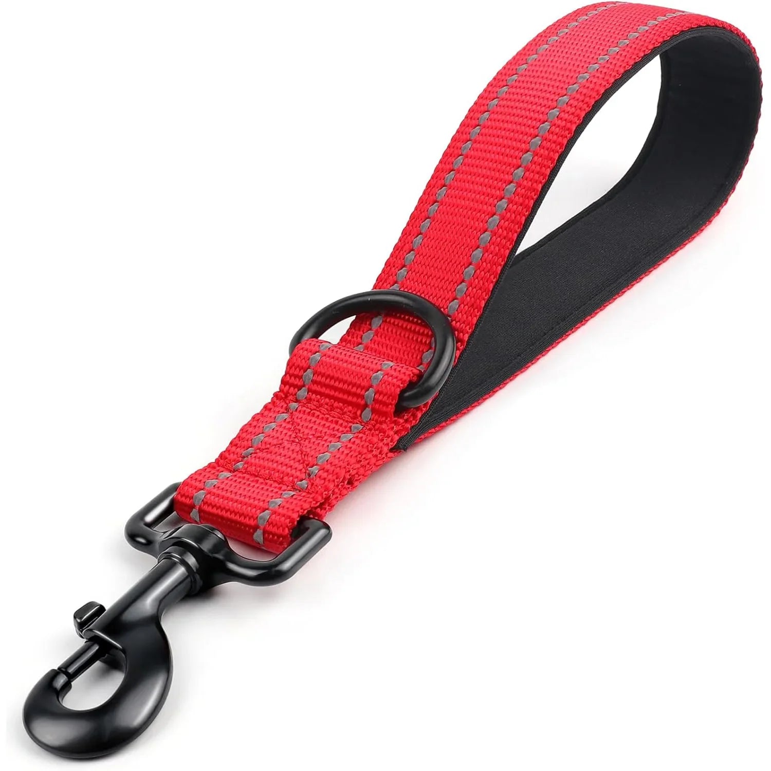 Short Nylon Dog Leash with Padded Traffic Handle - Heavy Duty Reflective Training Lead