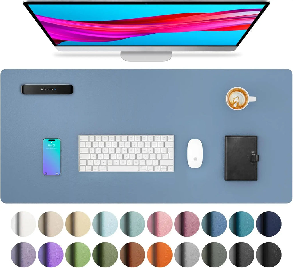 Large Waterproof PU Leather Desk Mat for Office & Home — Keyboard, Mouse & Writing Pad