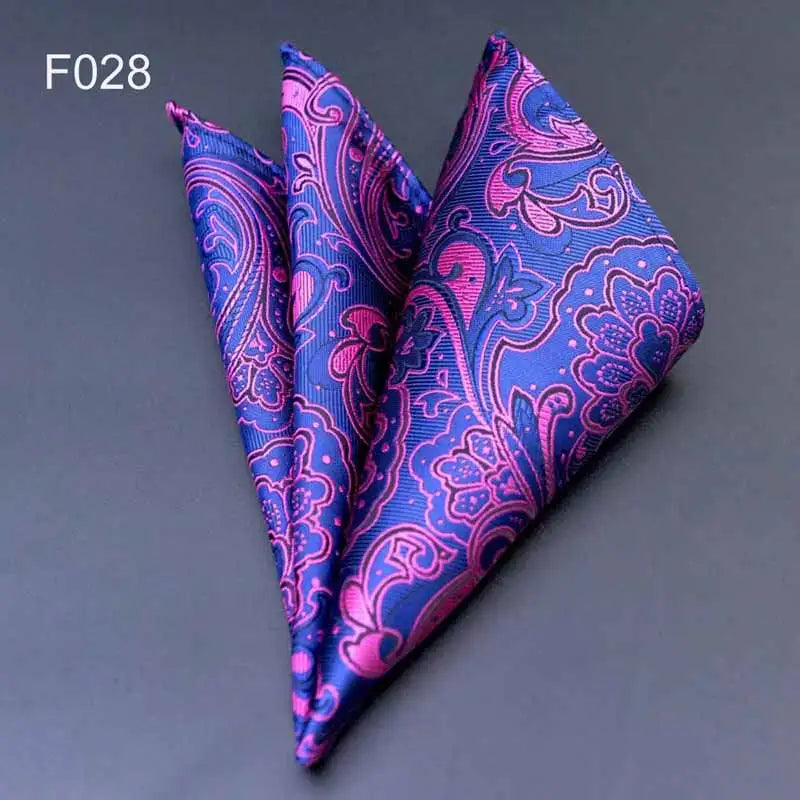 Men's Pocket Square 41 Colors - Plaid Dot Paisley Polyester Handkerchief 25 x 25 cm (9.8 x 9.8 in)