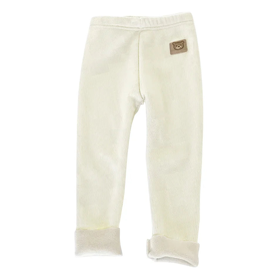 Korean-Style Autumn Winter Footed Leggings for Kids – Warm Polyester Unisex Baby/Toddler Sizes 80–130 (31.5–51.2 in)