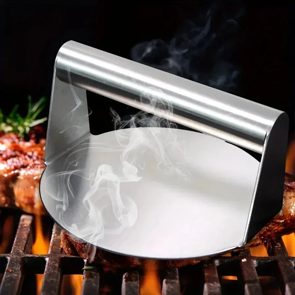 Stainless Steel Smash Burger Press – Heavy-Duty Non-Stick Patty Maker for Grill & BBQ
