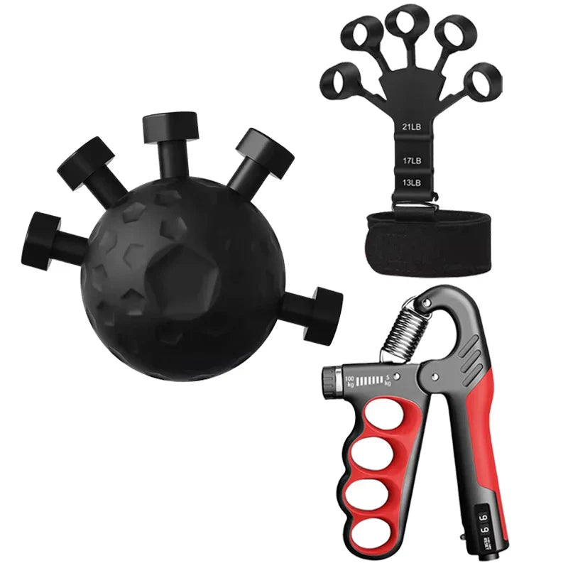 Finger Exerciser Hand Grip Strengthener - Portable Finger Trainer for Rock Climbing, Musicians and Hand Therapy