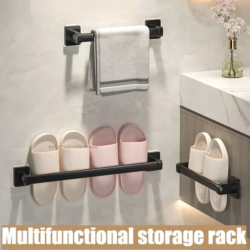 No-Drill Wall Mounted Aluminum Towel Rack for Bathroom & Kitchen Horizontal Bar 50-60 cm (19.7-23.6 in)