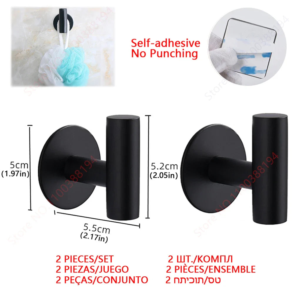 Self-Adhesive Stainless Steel Toilet Paper Holder — No-Drill Wall Mount Tissue & Towel Dispenser (Holds up to 30 cm / 11.8 in)