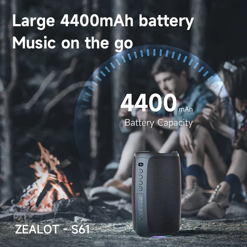 Portable Bluetooth Speaker 20W — IPX6 Waterproof, Bluetooth 5.2, 12H Battery, Outdoor Bass