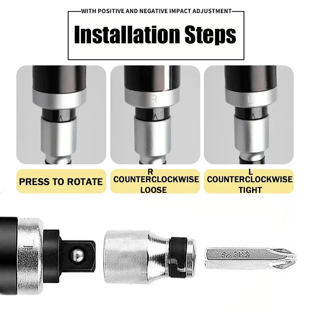 7/12-Piece Portable Reversible Impact Screwdriver Set — Manual & Cordless Driver Kit with Case for Home DIY