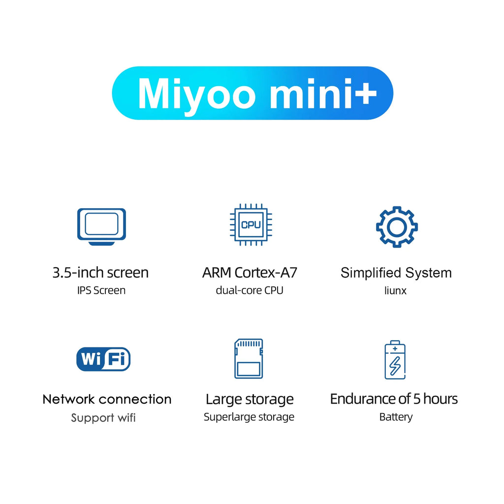 Mini Plus Portable Retro Handheld Game Console 3.5-inch (89 mm) IPS — Linux OS, 25,000+ Retro Games, Up to 128GB Expandable — Kids Gift