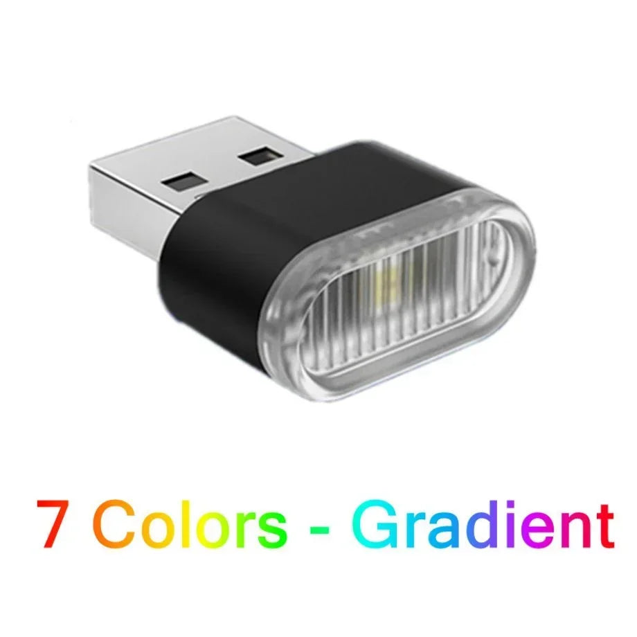 Mini USB LED Ambient Car Interior Light - Portable Neon Decorative Lamp, Universal Plug & Play