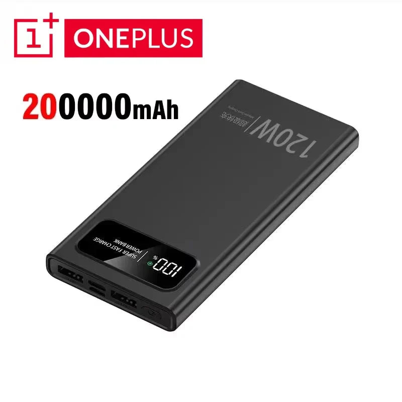 200000mAh 120W Fast Charging Portable Power Bank with LED Digital Display – USB-C & USB-A External Battery for Smartphones & Tablets
