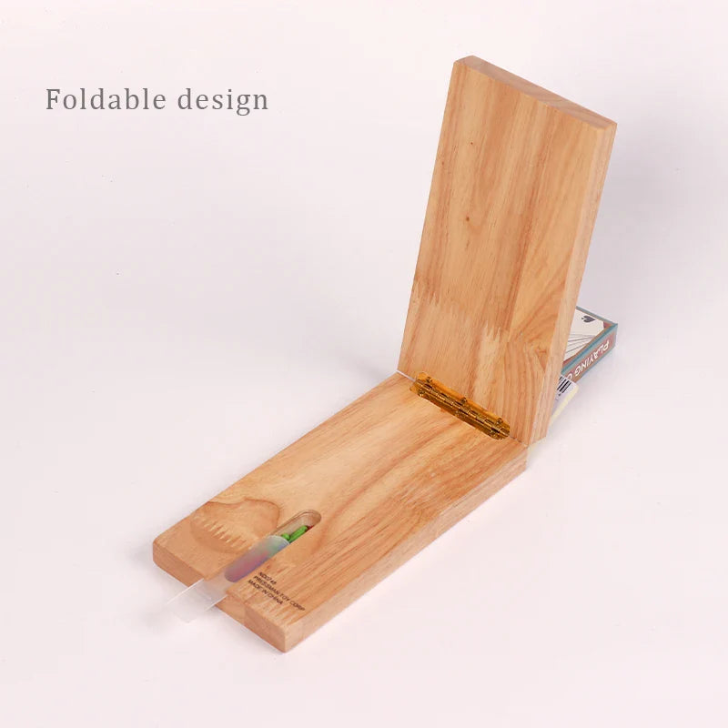 Wooden 3-Track Cribbage Board Game with 9 Pegs — Portable Classic Family Travel Card Game