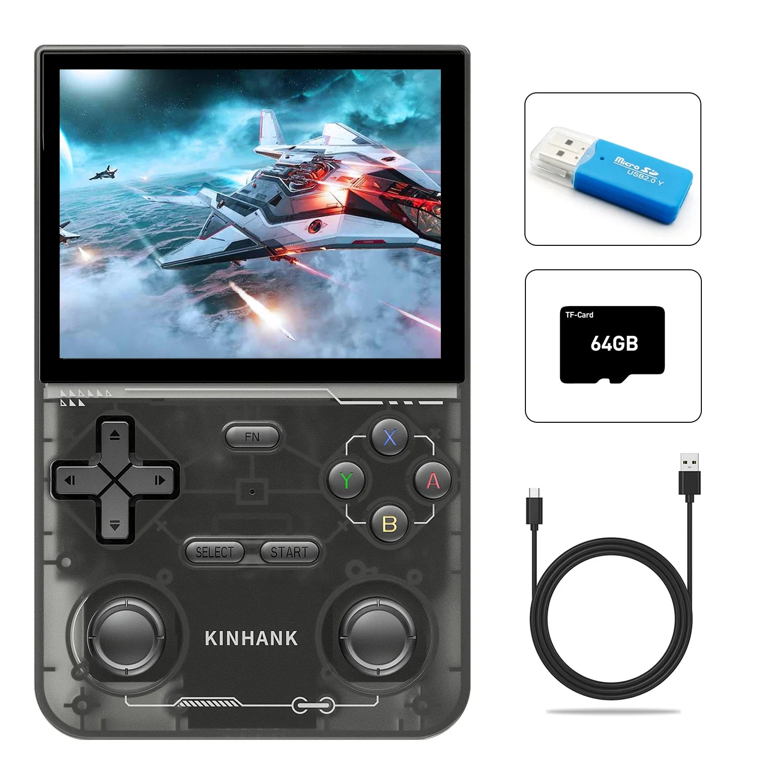 Open Source Retro Handheld Game Console – 16,000+ Classic Games | PS1/PSP/N64/DC Emulators | 3.5-inch (8.9 cm) 500 nit IPS Display | 3500 mAh Battery