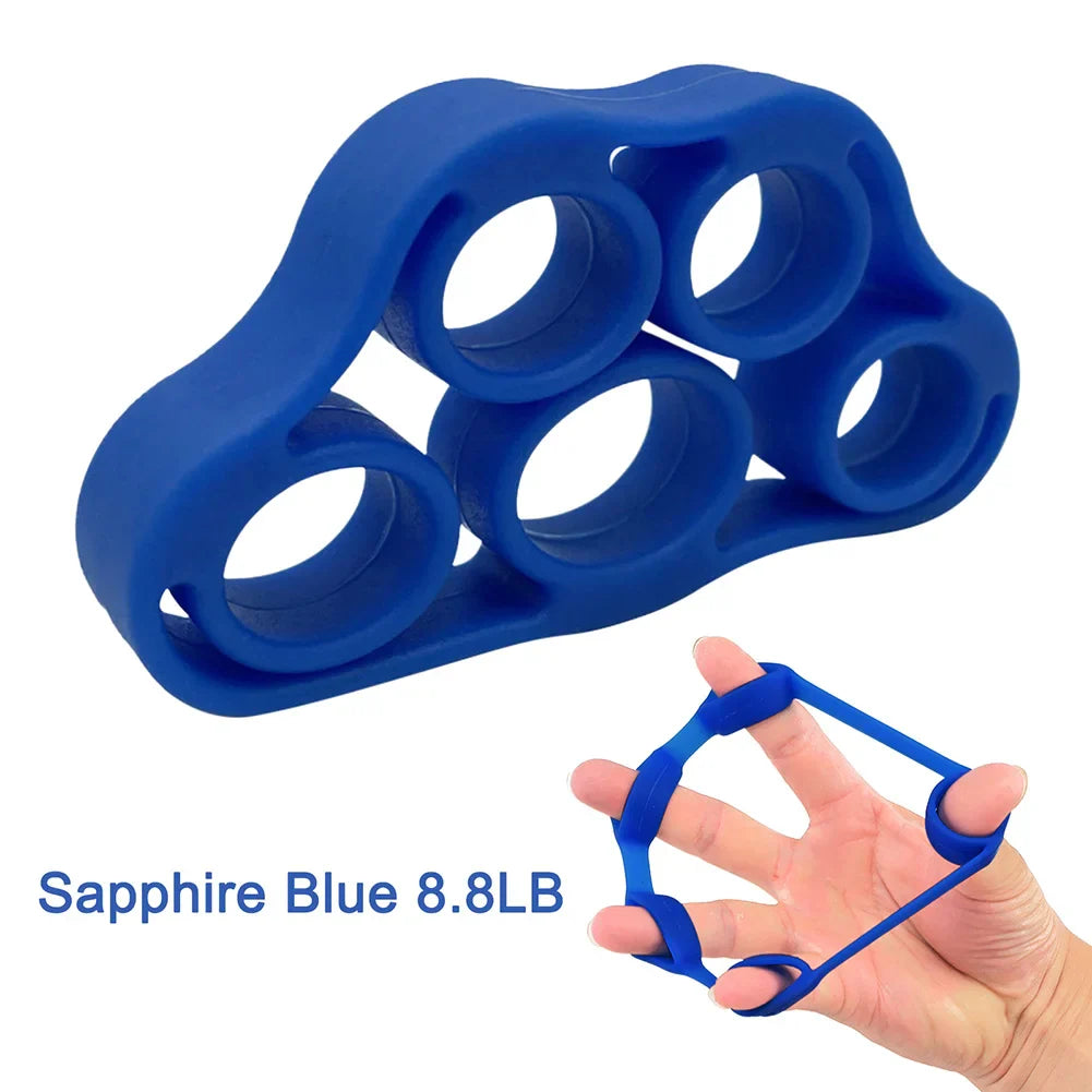 5-Finger Silicone Finger Strengthener Ring – Hand Grip & Finger Exerciser for Rehab, Guitar Practice, Stress Relief
