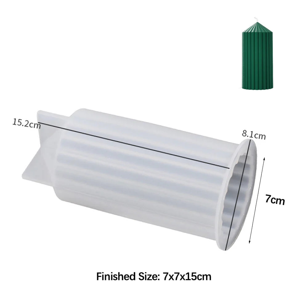 Cylinder Silicone Mold for 3D Scented Candle and Soap Making - DIY Resin, Wax & Plaster Crafts