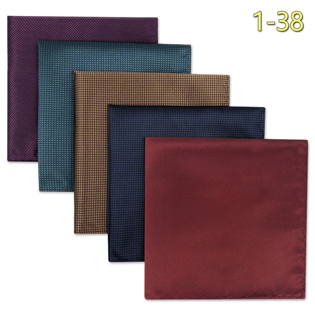 5-Pack Men's Microfiber Pocket Squares 12.6 in (32 cm) - Jacquard Woven Wedding & Formal Handkerchiefs, Assorted Patterns