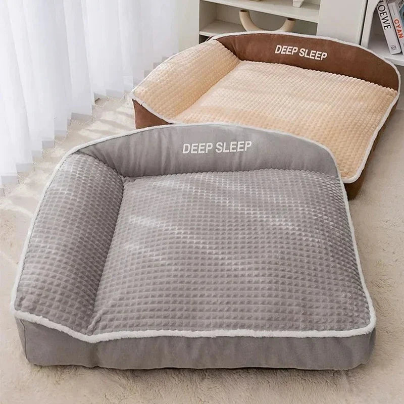 Corduroy Pet Bed – Cozy Winter Dog & Cat Sofa Nest, Small Medium Large, Warm Holiday Blanket