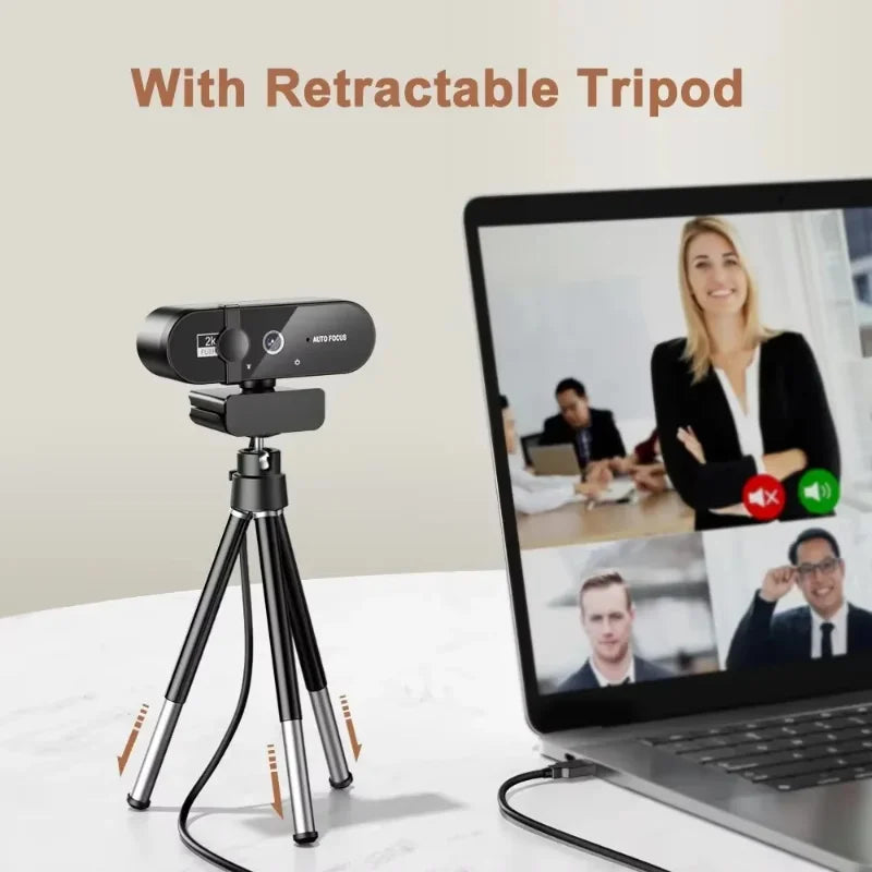 4K USB Webcam with Autofocus & Built-in Microphone — 3840x2160 (4K) & 1080P Streaming Camera for PC/Laptop