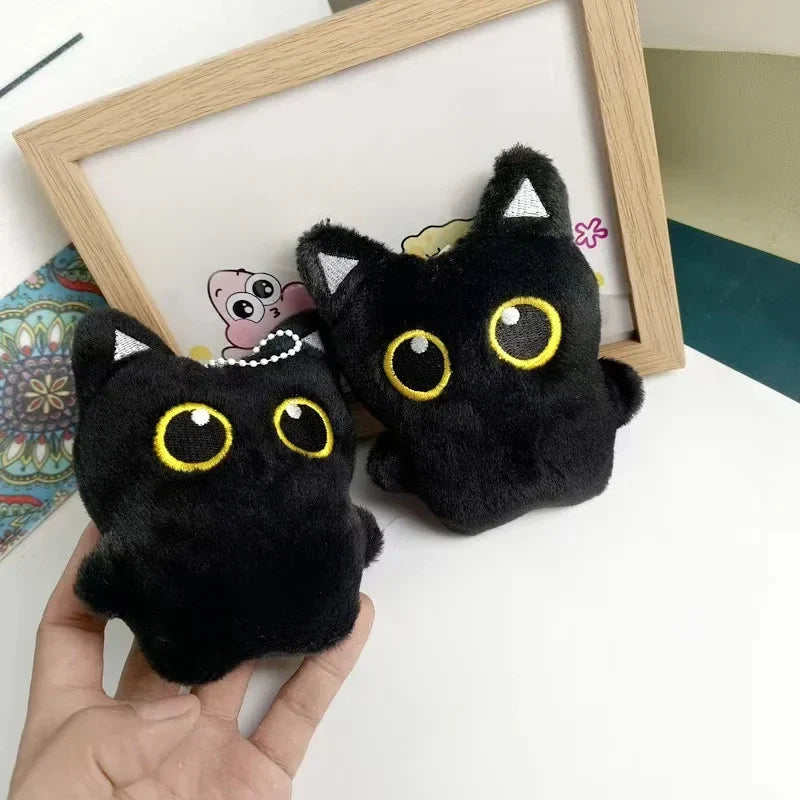 Black Cat Plush Toy Pendant Mini Cuddly Pillow Cushion - Cute Stuffed Animal Birthday Gift for Boys & Girls