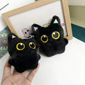 Black Cat Plush Toy Pendant Mini Cuddly Pillow Cushion - Cute Stuffed Animal Birthday Gift for Boys & Girls