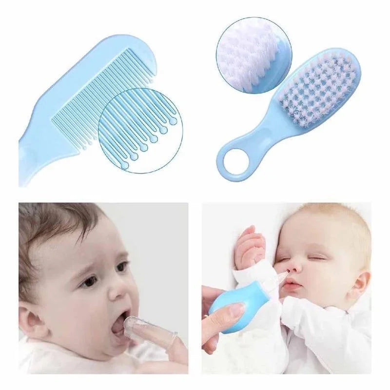 8-Piece Baby Care Kit – Newborn Grooming & Hygiene Essentials: Hospital-Grade Nail Clippers, Gentle Nasal Aspirator, Soft Brush, Comb, Finger Toothbrush, Thermometer Strip, Travel EVA Case