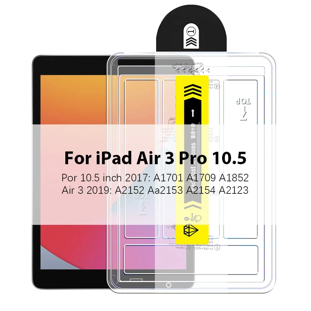 Tempered Glass Screen Protector for iPad Pro, Air & Mini — Fits 13-inch (33 cm), 12.9-inch (32.8 cm), 11-inch (27.9 cm), 10.9-inch (27.7 cm), 10.2-inch (25.9 cm), 8.3-inch (21.1 cm) — Anti-Fingerprint, Scratch-Resistant,