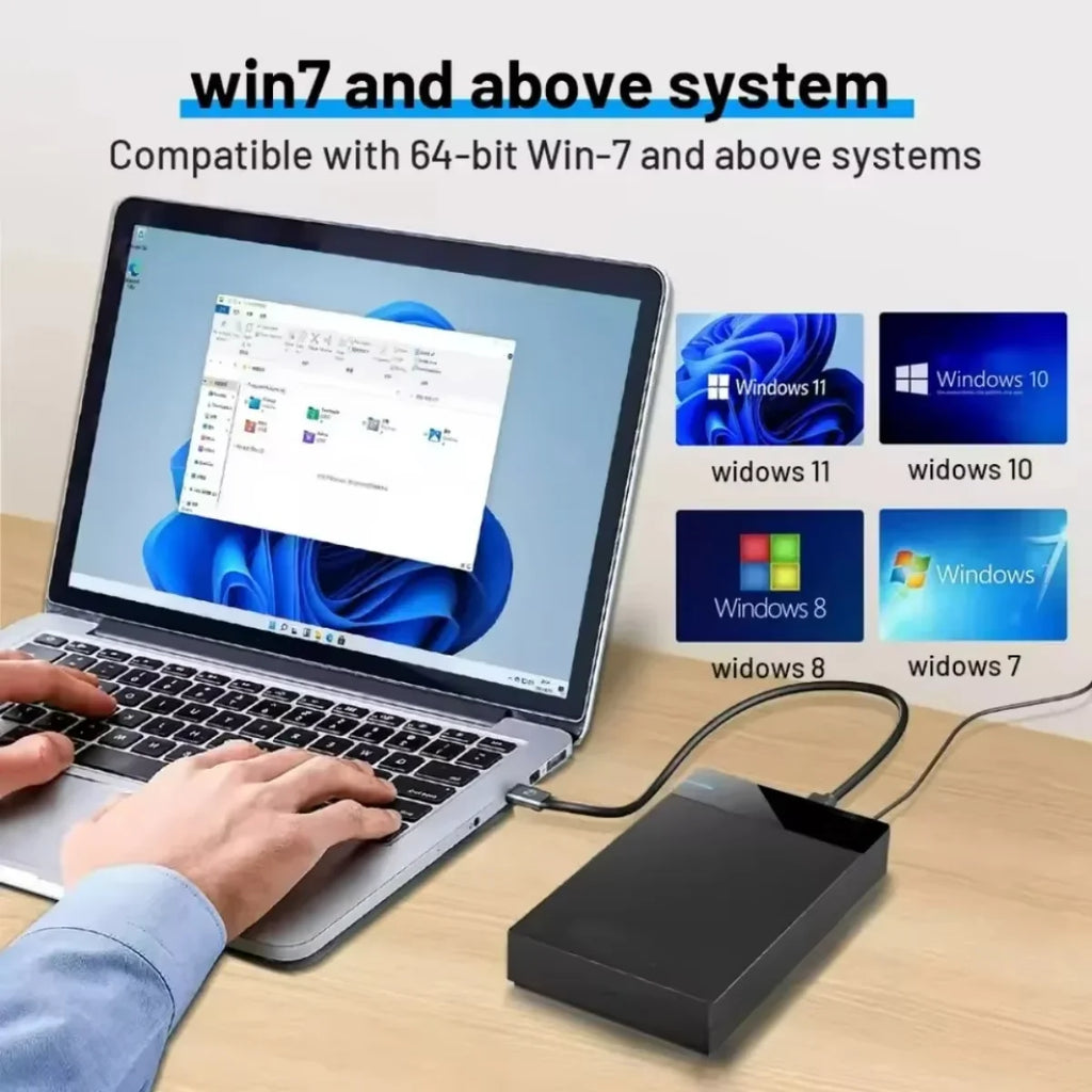USB 3.0 SATA Hard Drive Enclosure for 3.5" & 2.5" HDD/SSD — External HDD Case, Supports up to 18TB