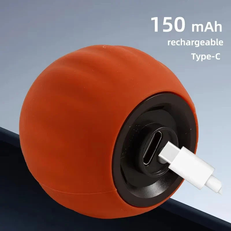 Rechargeable Interactive Rolling Cat Toy with Faux Tail - Motion-Activated Ball for Cats & Small Dogs