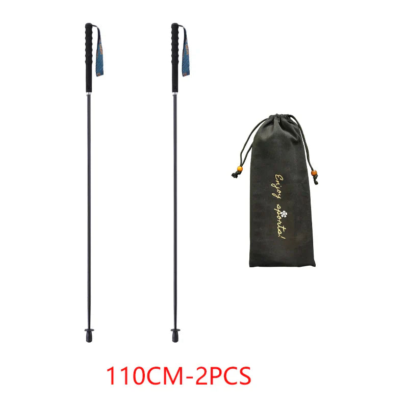 Ultralight Carbon Fiber Trekking Poles 5-Section Folding Anti-Shock Hiking and Walking Sticks 110/120/130 cm (43/47/51 in)