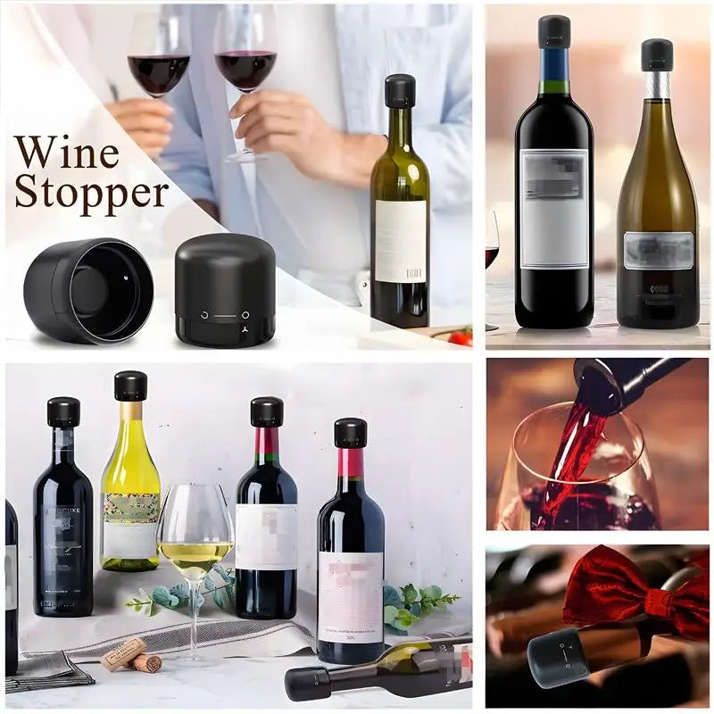 Reusable Silicone Vacuum Wine Stoppers — 1/2/4-Pack Champagne Bottle Sealers, Wine Preserver