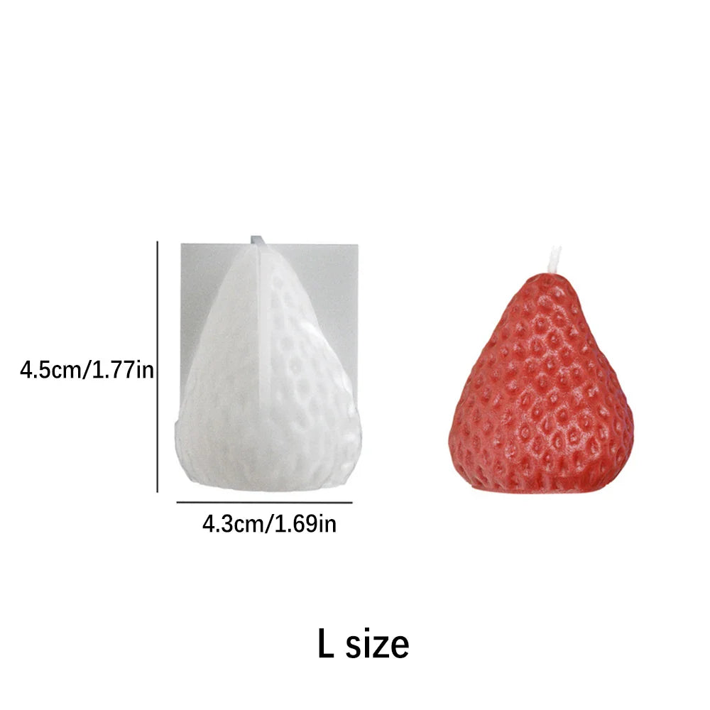 3D Strawberry Silicone Candle Mold - Cute Fruit DIY Candle Making Kit for Valentine's Day, Weddings & Home Decor