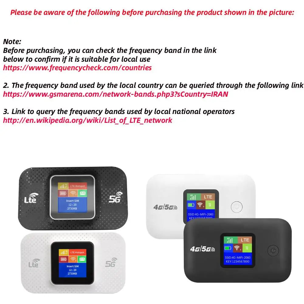 4G LTE Portable Pocket WiFi Router 150Mbps Mobile Hotspot with SIM Slot & 3000mAh Battery