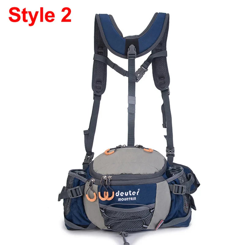 Convertible Waist Bag to Shoulder Backpack 8L - Cycling Hiking Running Camping Water Bottle Fanny Pack for Men