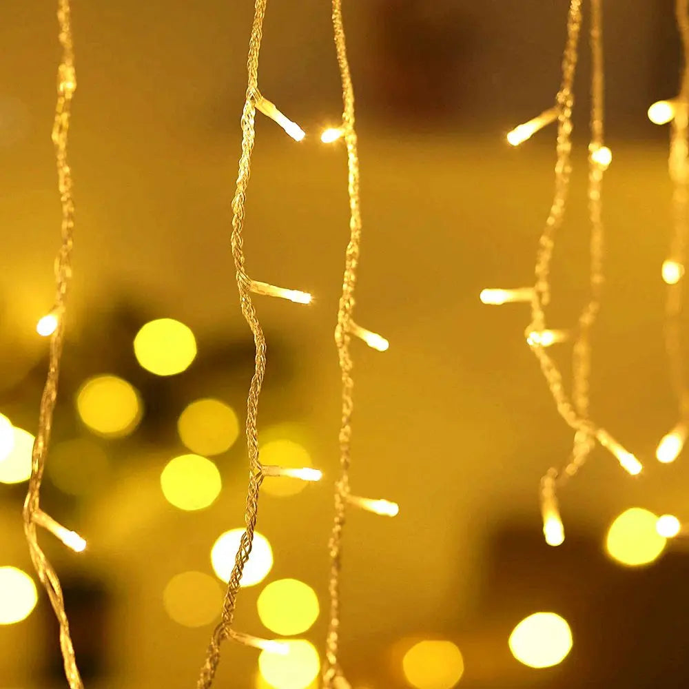 LED Icicle Curtain Fairy String Lights 3.5-40M (11.5-131ft) Remote Waterproof Outdoor Indoor Christmas Wedding Decor