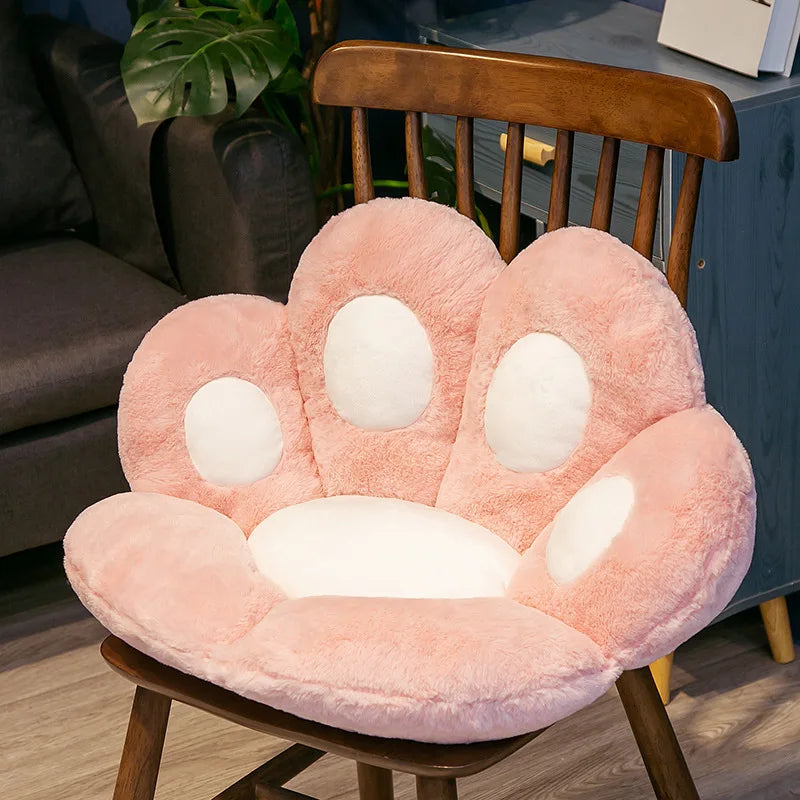 Plush Cat Paw Chair Cushion - Paw-Shaped Seat Pad for Chair, Floor & Bed