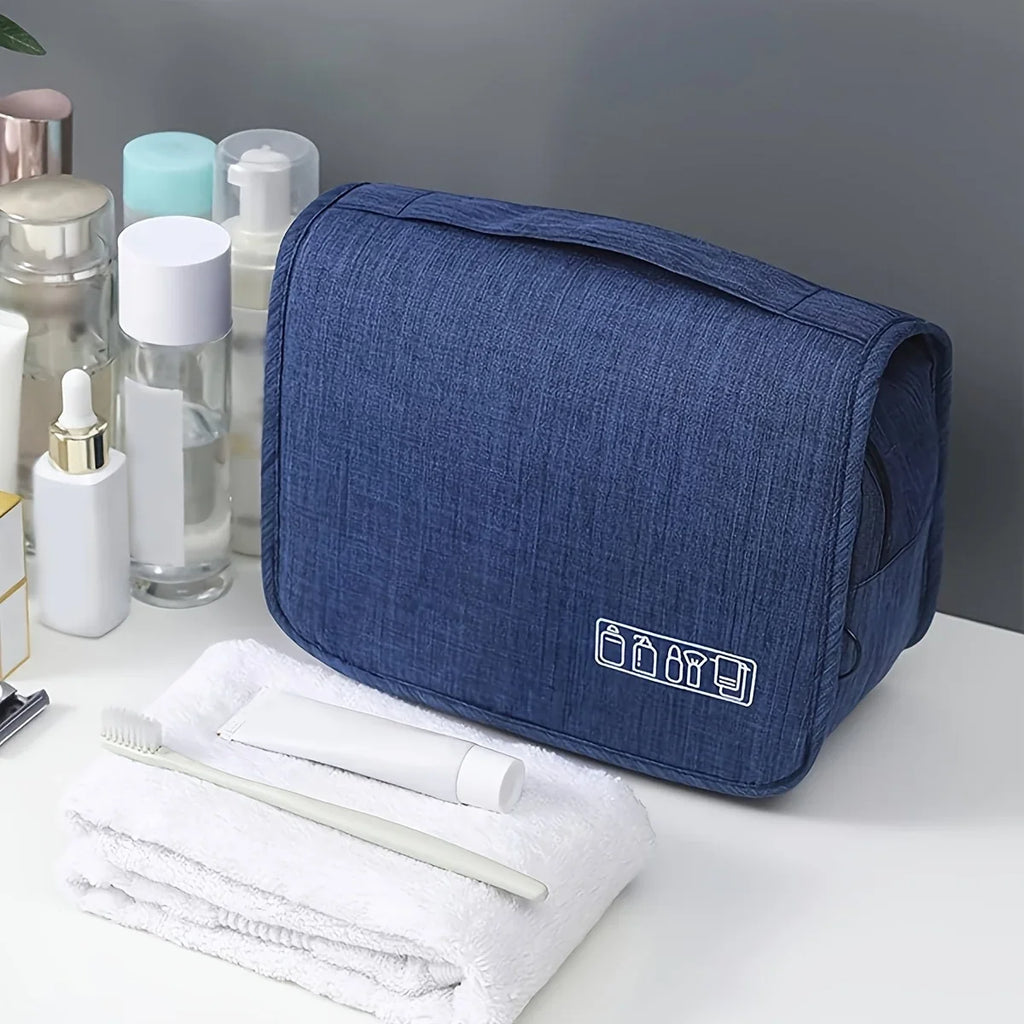 Wall-Mounted Travel Toiletry & Cosmetic Organizer — Hanging Bathroom Storage Bag