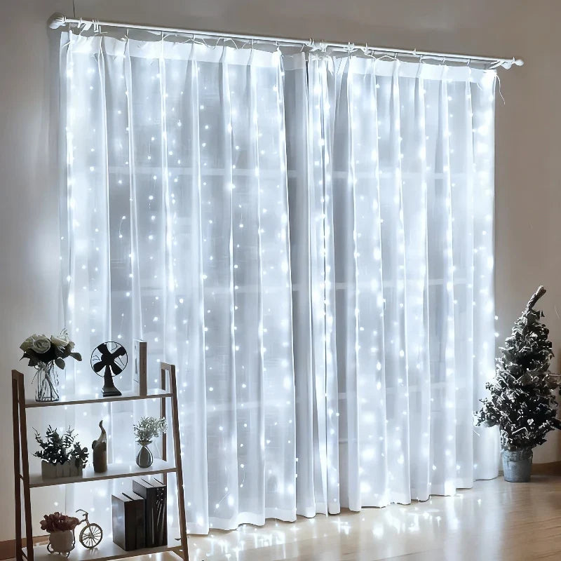 USB LED Curtain Fairy Lights for Windows & Bedroom – Christmas Holiday String Lights (100–600 LEDs)